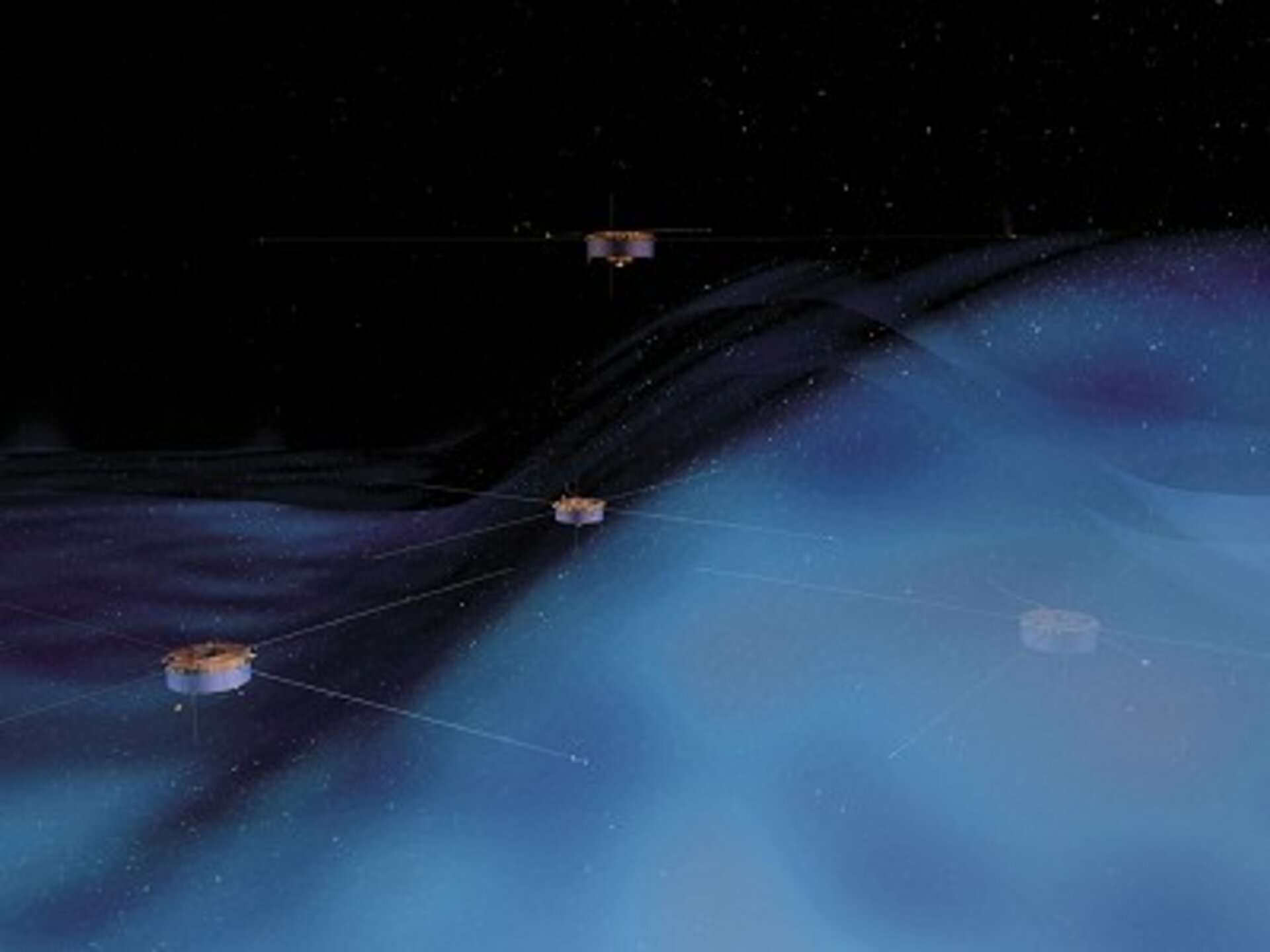 Cluster spacecraft flying in tetrahedral formation