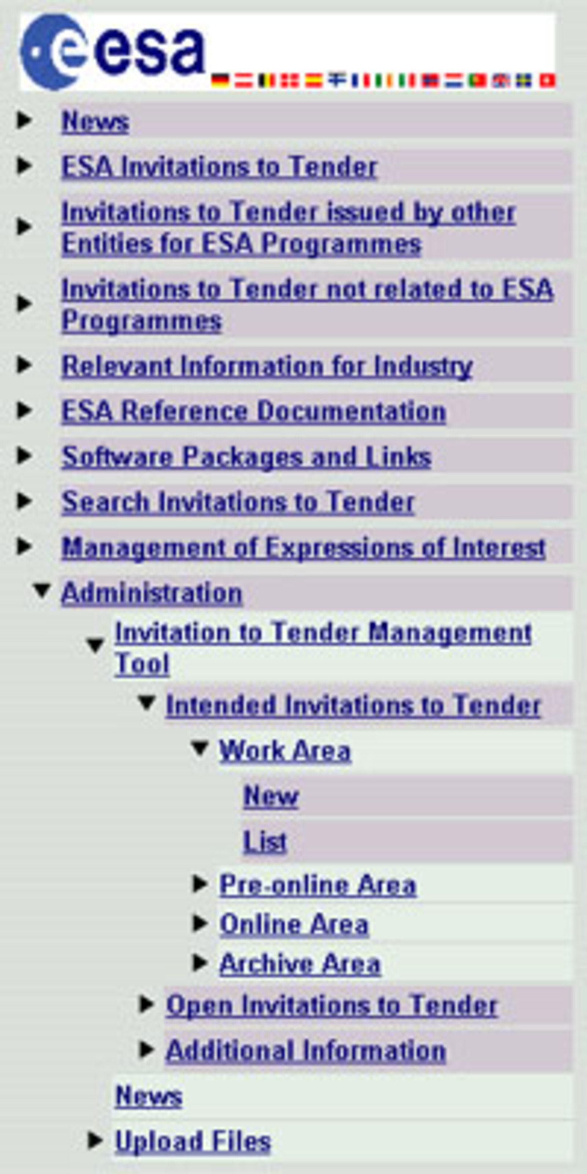 EMITS menu provides easy overview of available functions