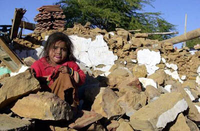 Après un séisme en Inde.