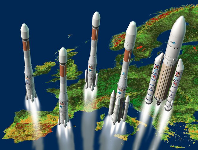 The Ariane launcher family artist view