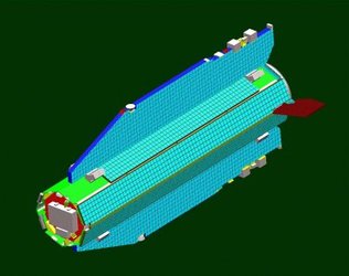 Computer-aided design drawing of the GOCE satellite
