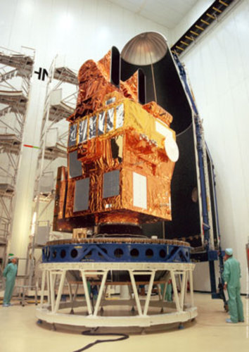 Flight 151 - Spot satellite being put into the fairing