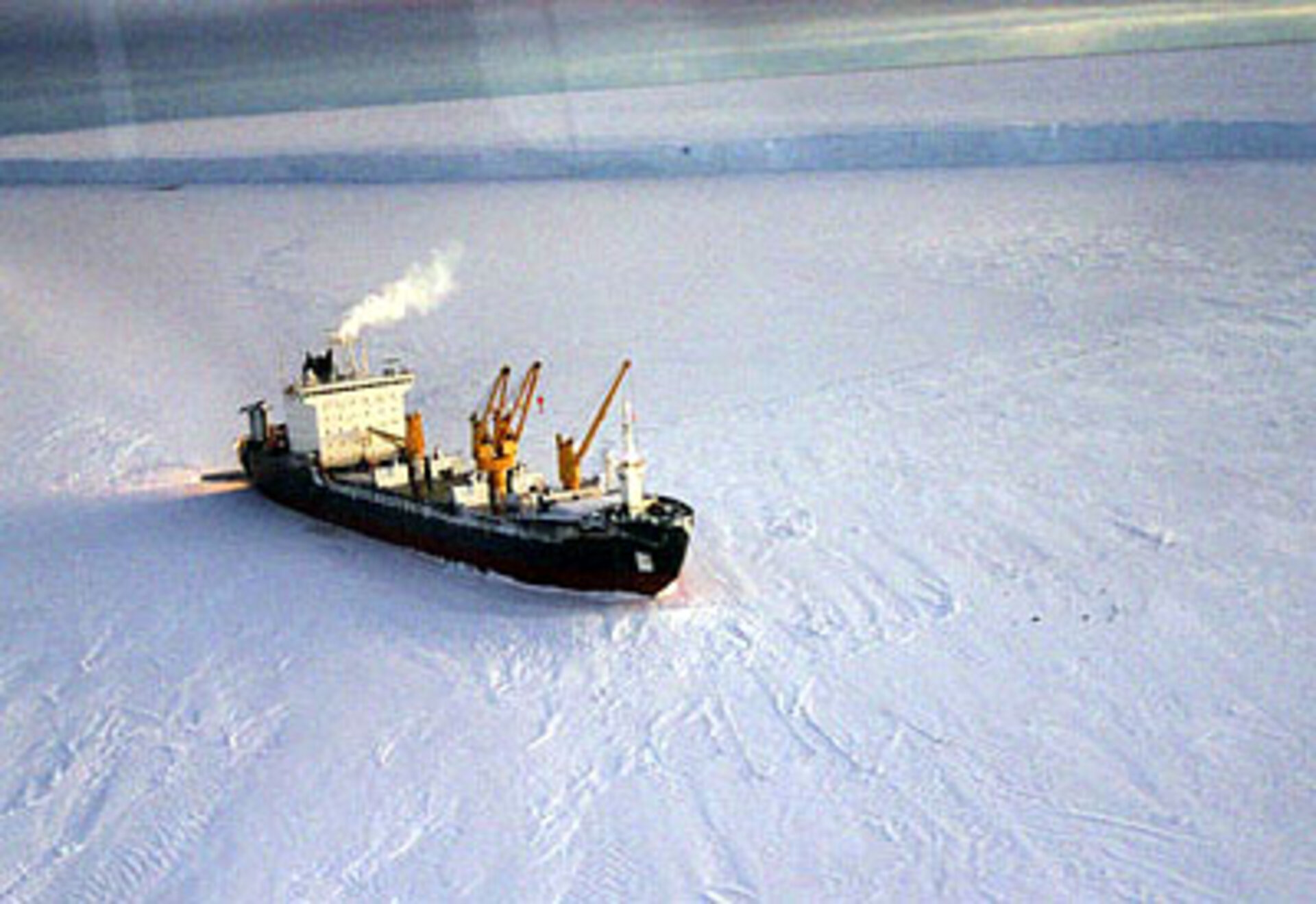 Die im Eis eingeschlossene "Magdalena Oldendorff"