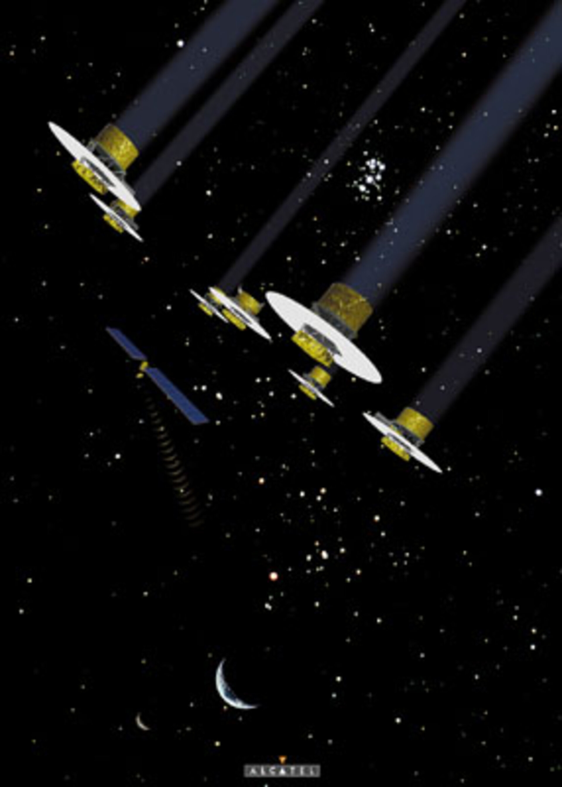 Darwin im Formationsflug (künstlerische Darstellung)