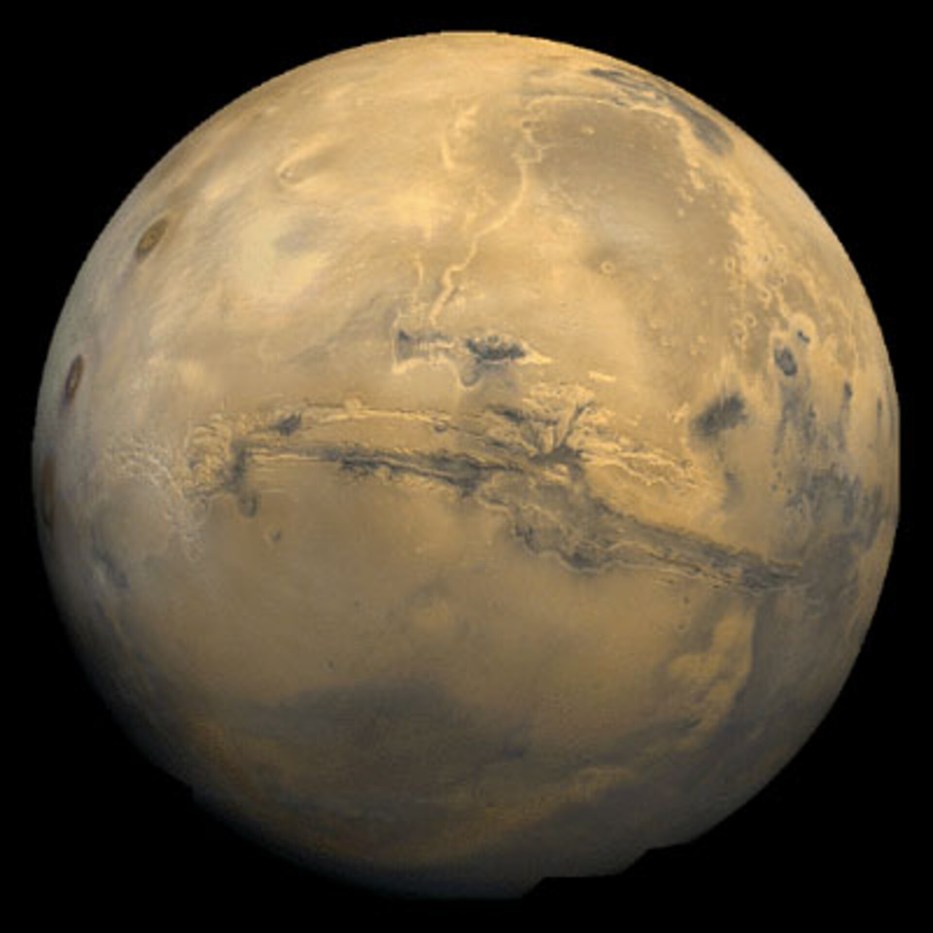 Mosaic of the Valles Marineris hemisphere of Mars