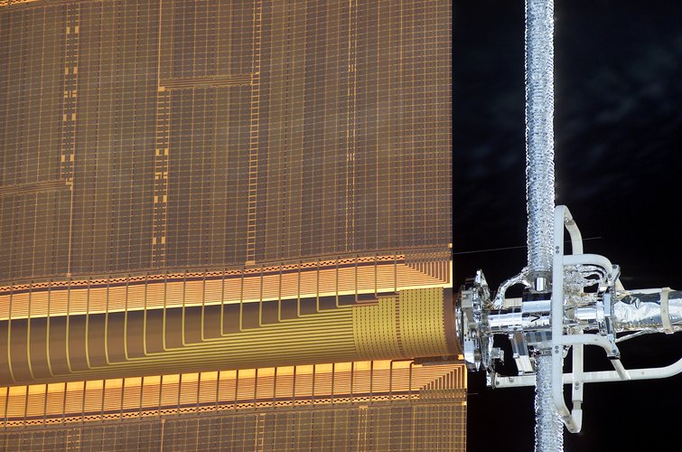 A pin protruding from one of the solar arrays