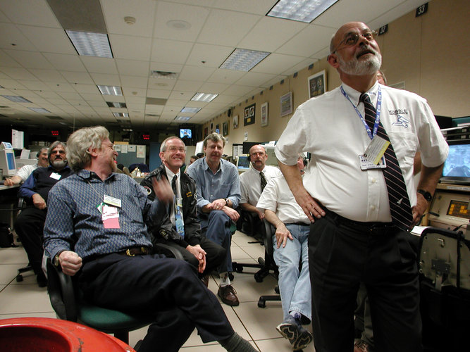 The retraction of the first panel is a success and there are smiles all around