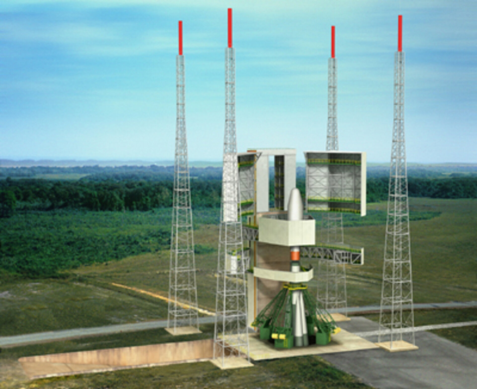 Grafik des künftigen Startkomplexes für Sojus in Kourou