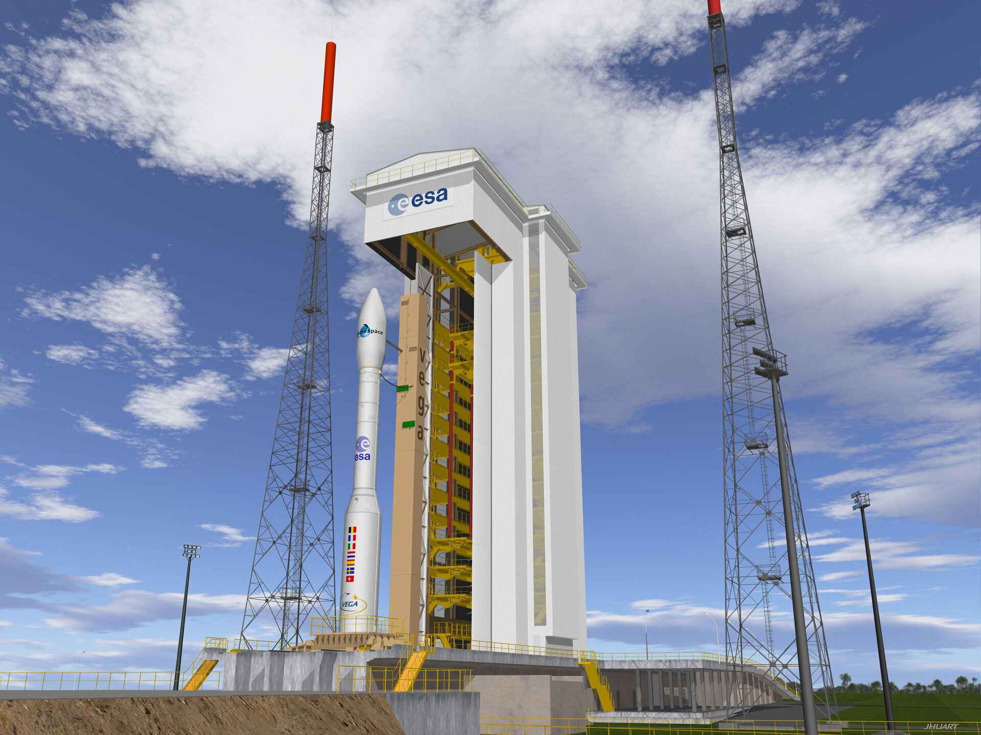 Artist's view of Vega on the launch pad