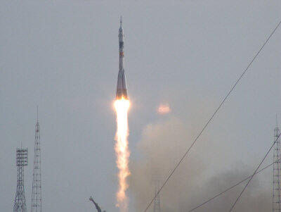 Sojoez TMA-4 met André Kuipers aan boord op weg naar een baan om de aarde