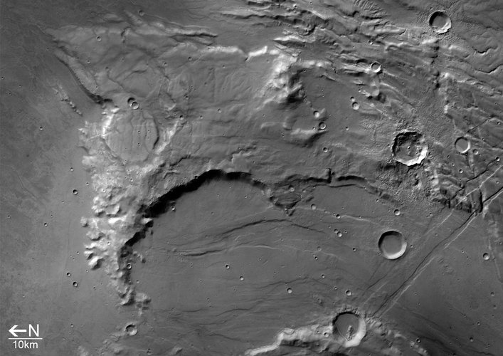 Black and white image of Dao and Niger Vallis