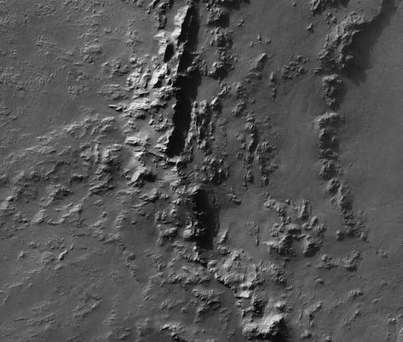 Close-up view of walls of Crater Hale
