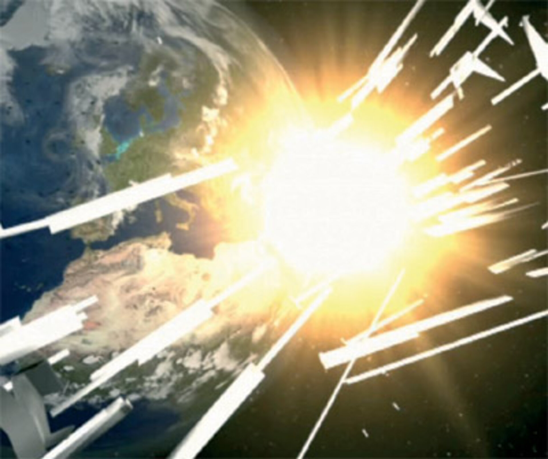 Booster rocket explosion