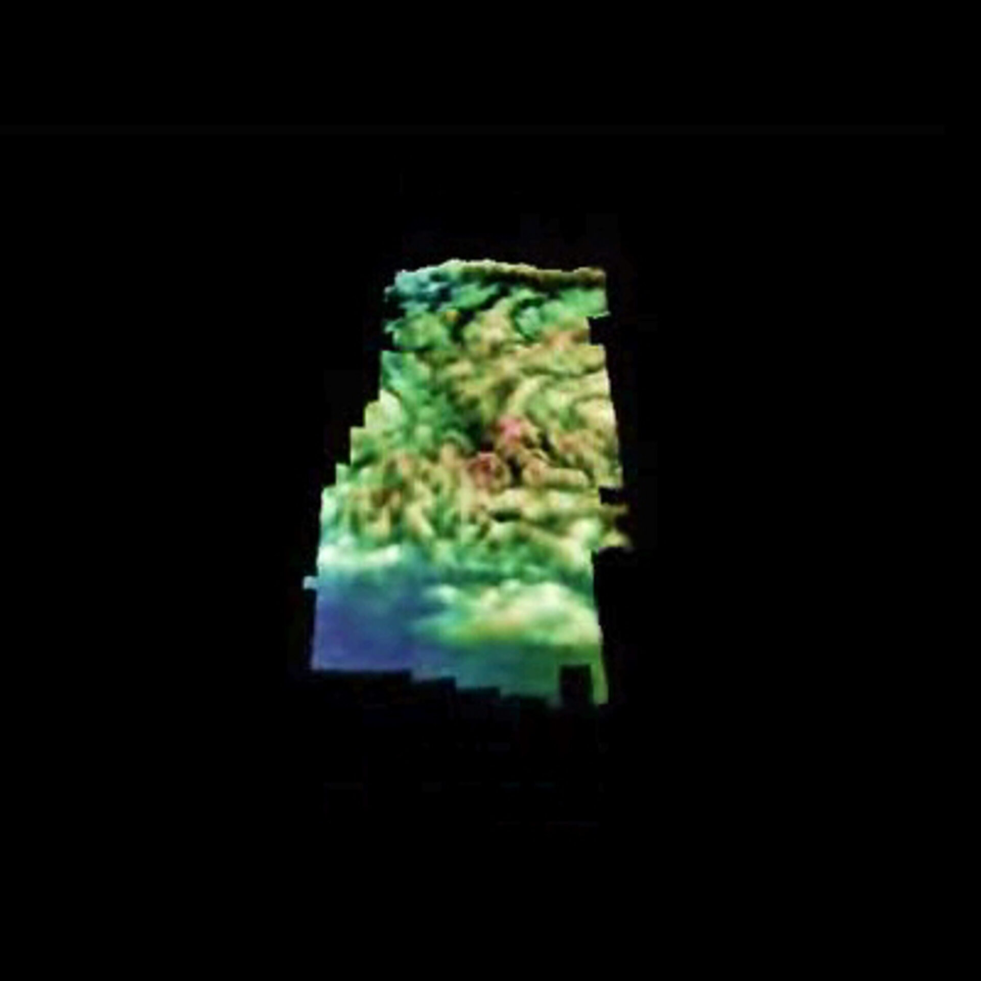 Stereo animation of Huygens altimetry data showing highland terrain near the Huygens landing site.