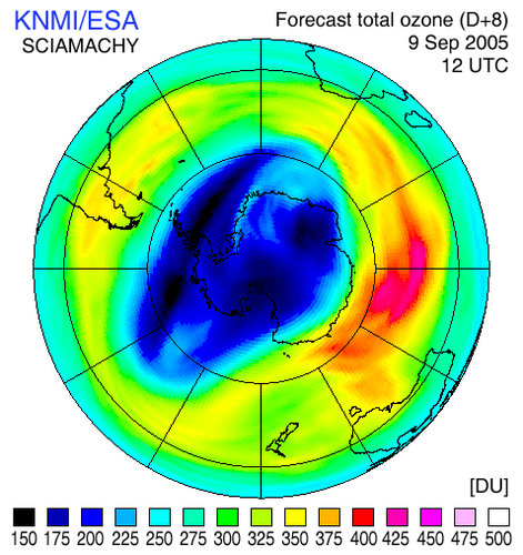 Ozone forecast for 9 September