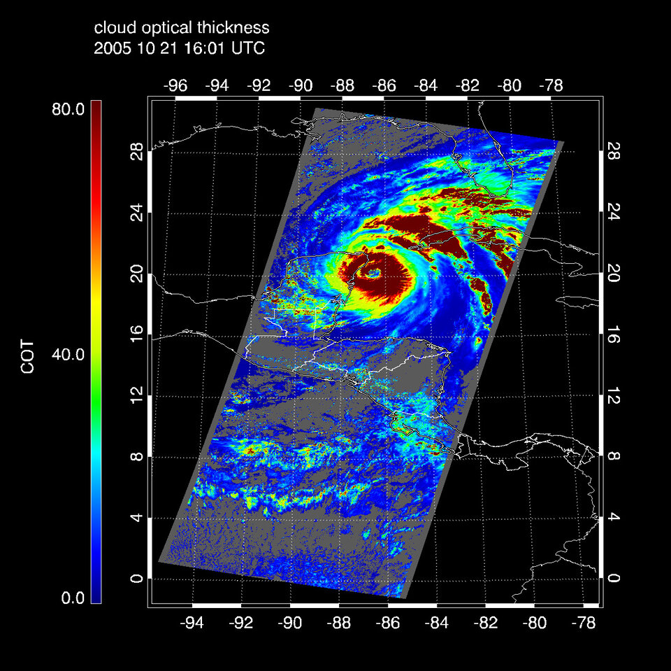 Derived cloud-top pressure for Wilma