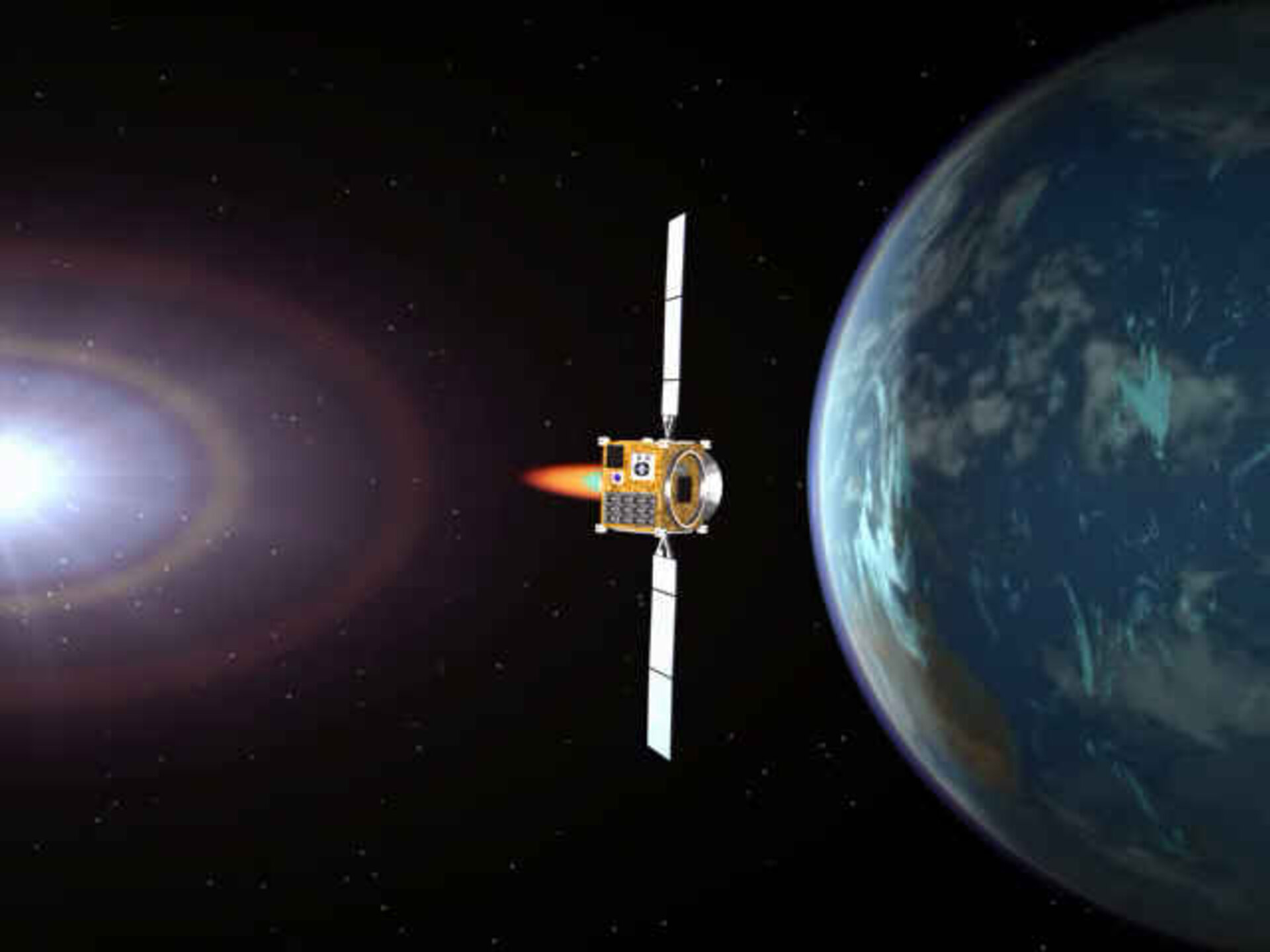 A Don Quijote spacecraft flying by the Earth