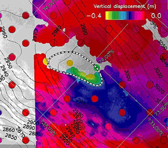 ERS-2 interferogram of ice sheet elevation