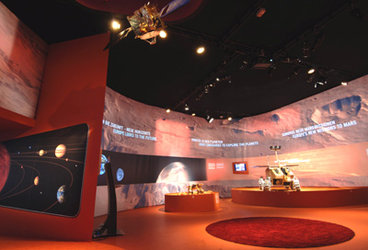 Im Mittelpunkt der Raumfahrthalle: Der Mars