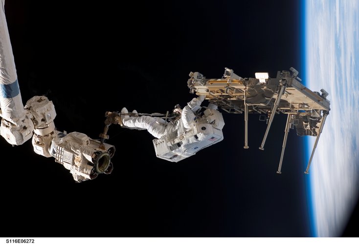 Fuglesang during operations to relocate two CETA carts