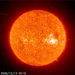 SOHO image of storm on Sun, 13 December 2006