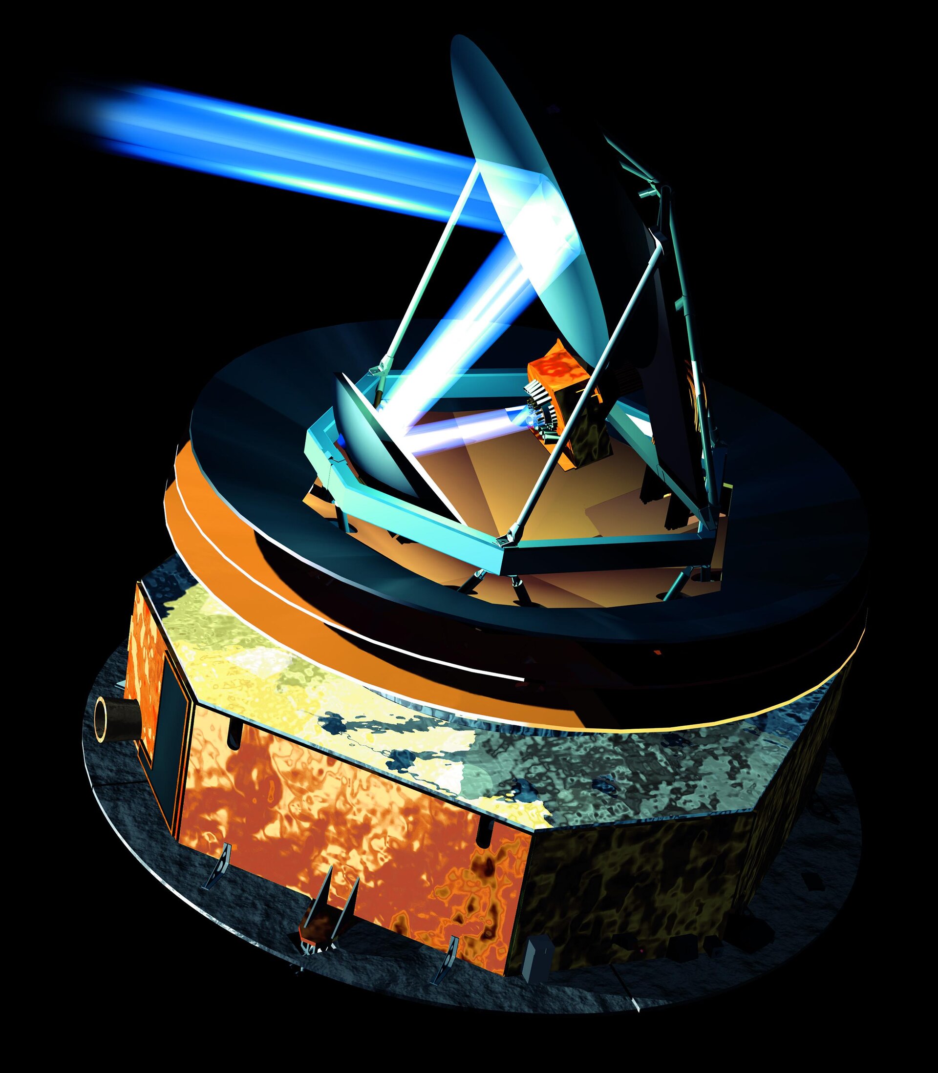 Image showing the optical path through Planck