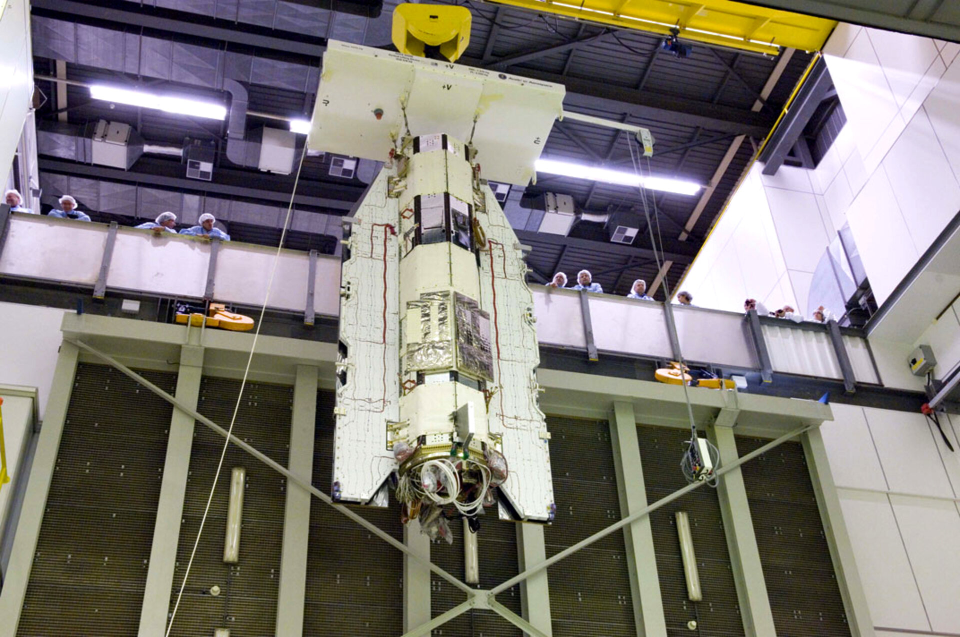 GOCE being lowered for testing