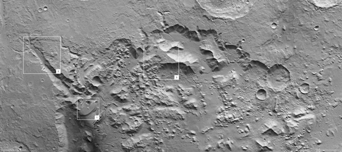 Annotated nadir view of Nepenthes Mensae