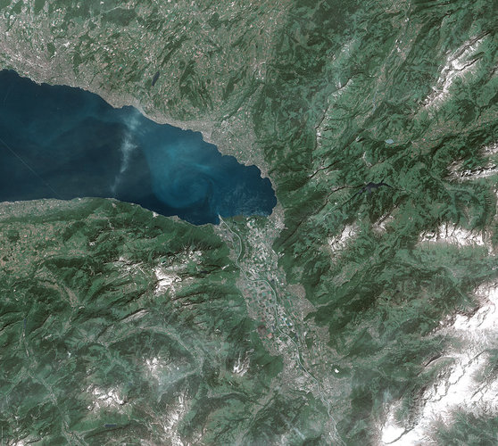 SPOT-5 image of Montreux, Switzerland