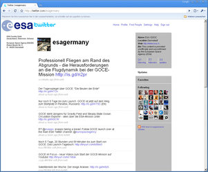 ESA twittert als @EuroSpaceAgency und @esagermany