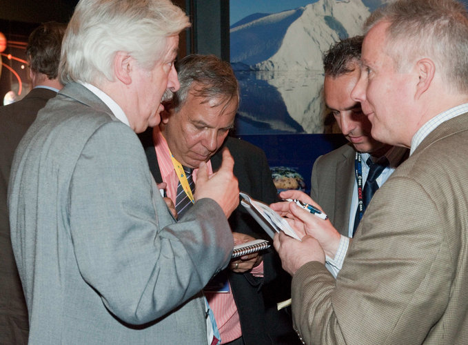 Mr Southwood during the press conference at the ESA Pavilion