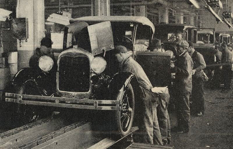 Ford Model A assembly line in 1928