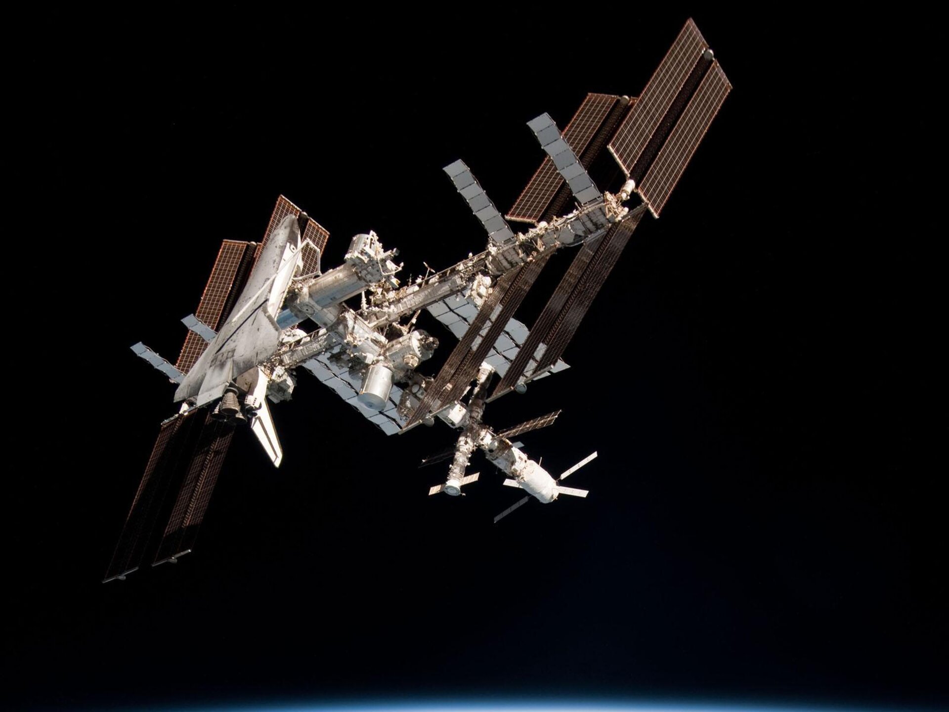 The International Space Station with ATV-2 and Endeavour