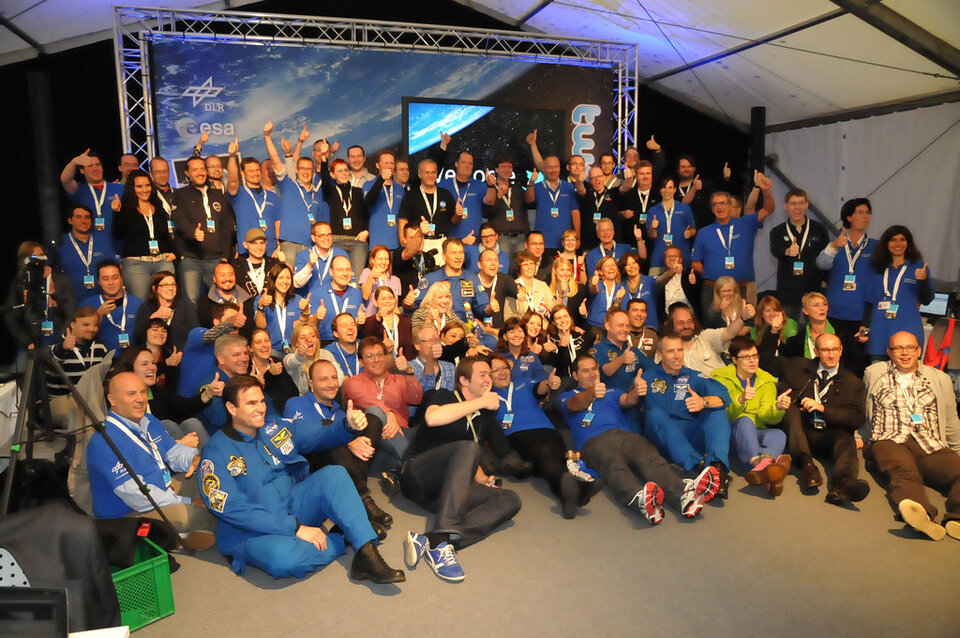Participants at DLR/ESA Tweetup in Cologne, 2011