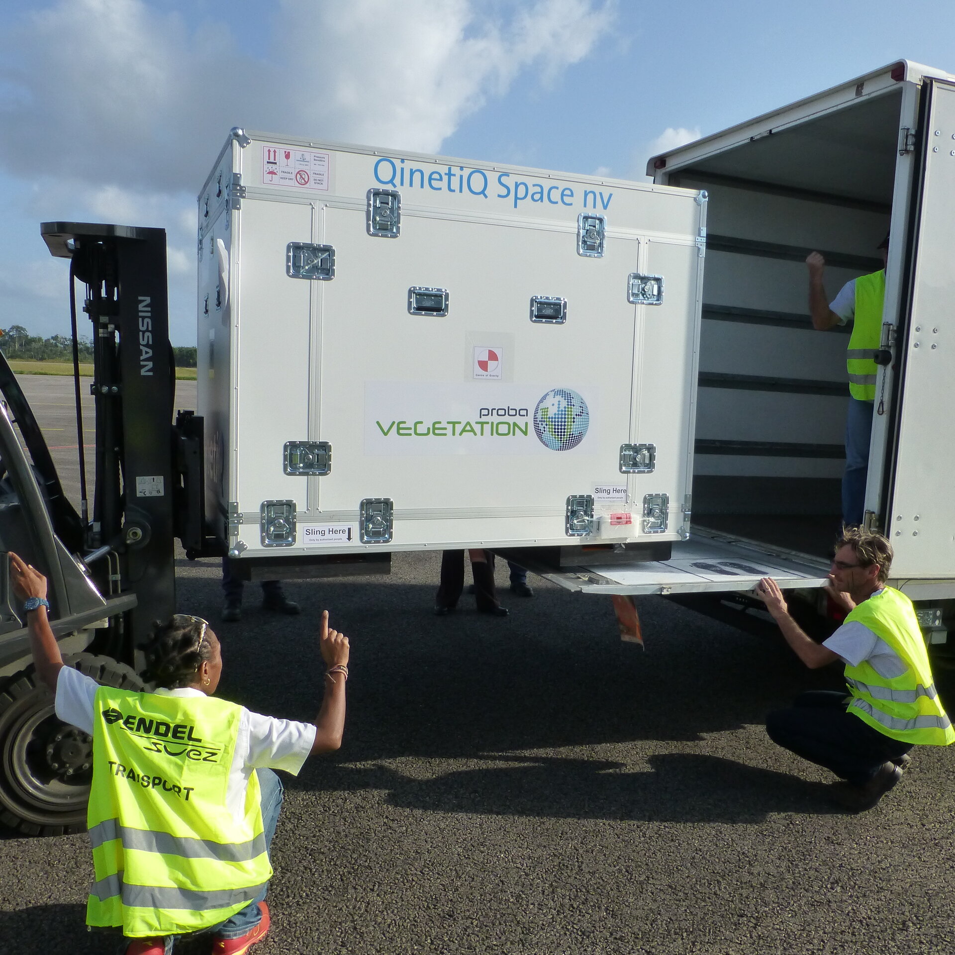 Proba-V arriving in French Guiana