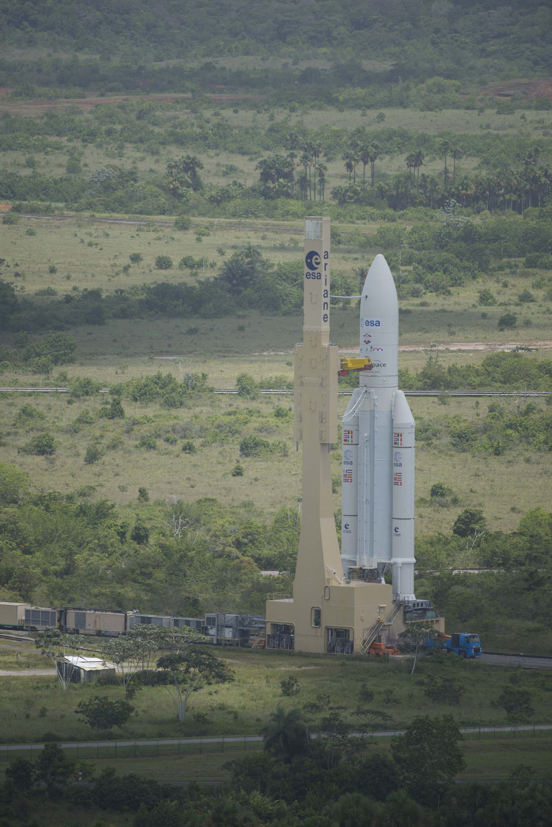 Ariane 5 VA 213 during transfer from BAF to the launch pad