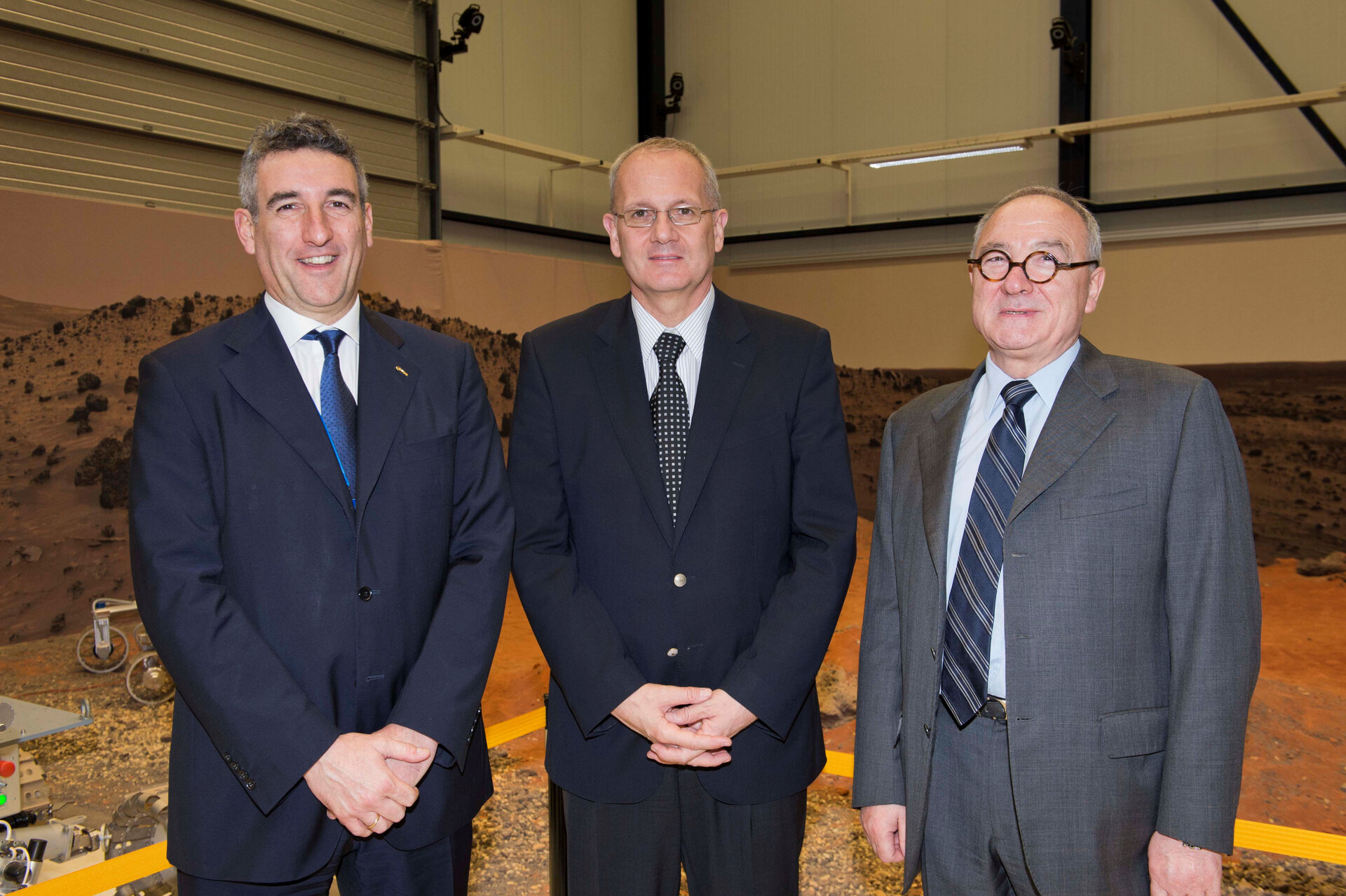 Jean-Yves Le Gall,President of France’s CNES space agency, on a tour of ESTEC