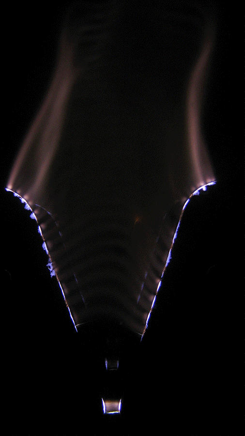 Plasma arc under ascending hypergravity
