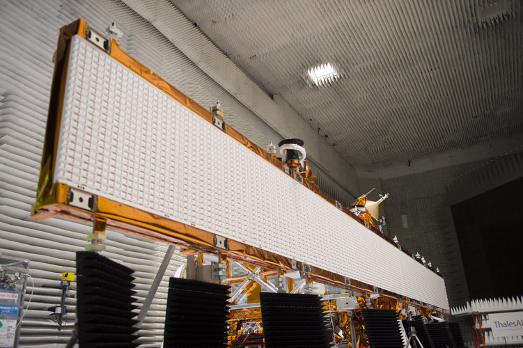 Sentinel-1A satellite during radio frequency tests