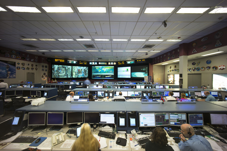 Flight control room at JSC 