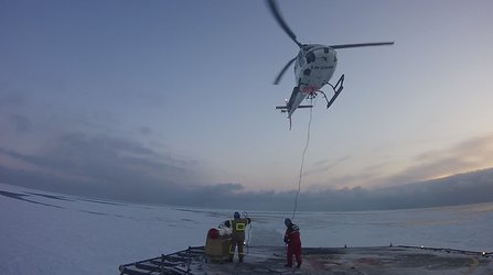 Helicopter on RV Lance