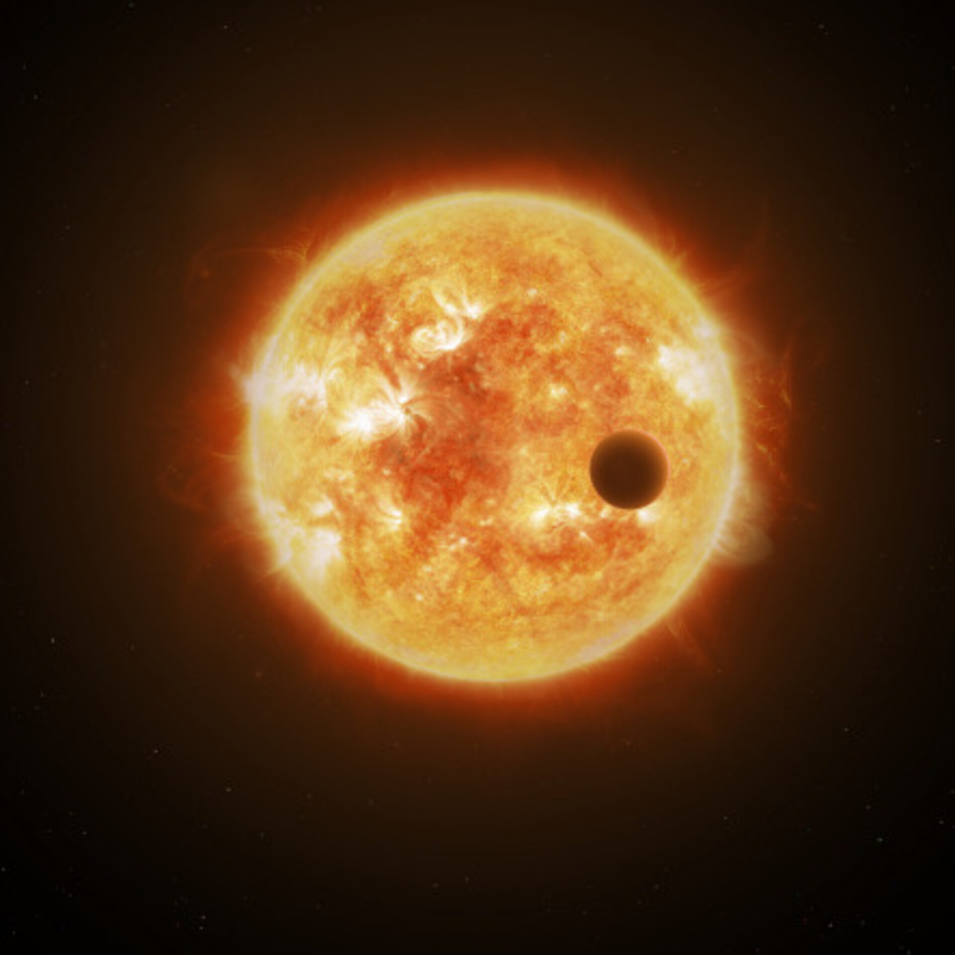Artist's impression of a planet transiting a star