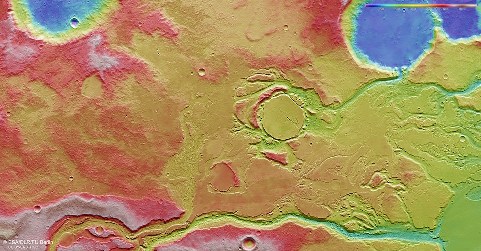Mangala Valles topography  