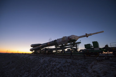 Soyuz TMA-19M spacecraft roll out
