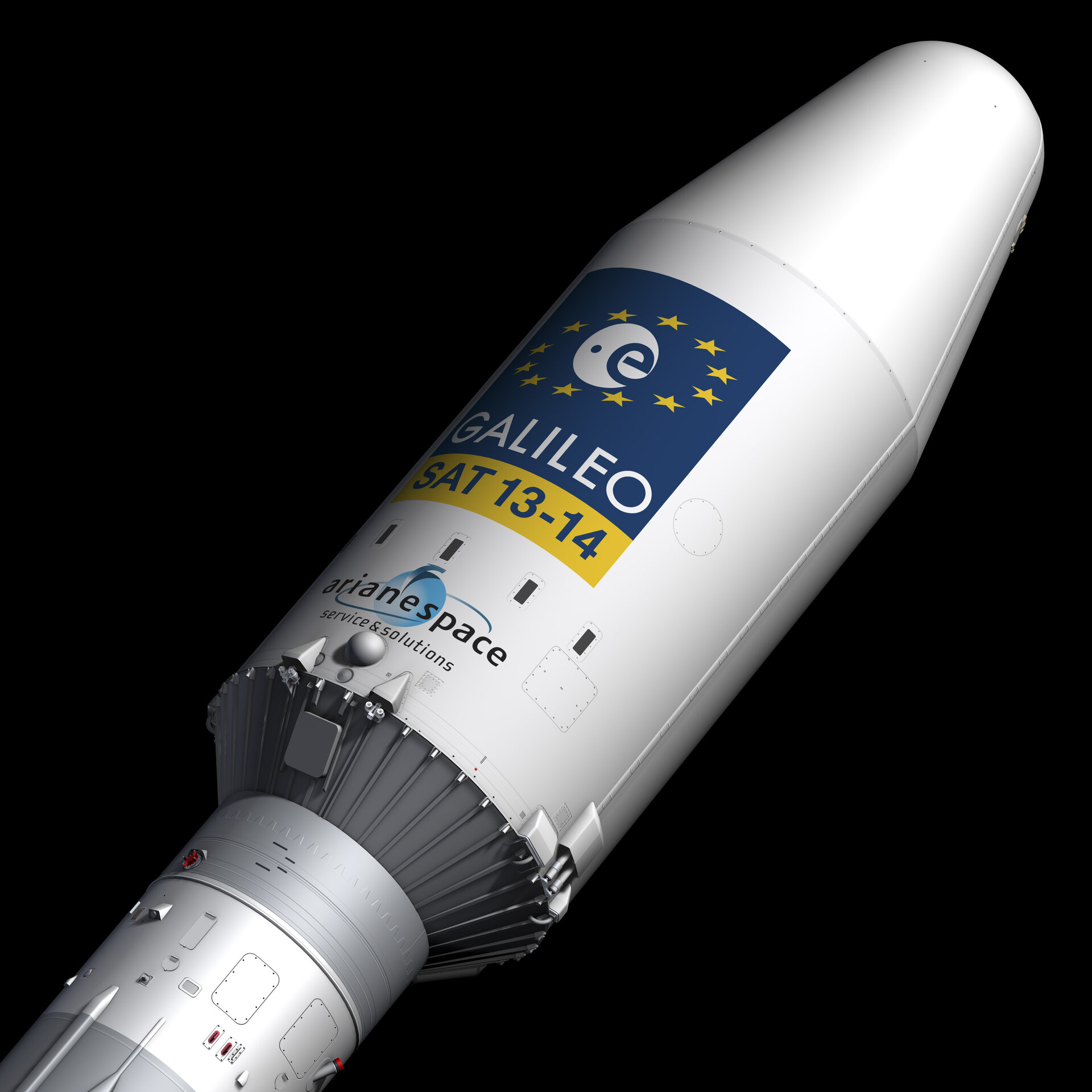 Galileo satellites atop Soyuz