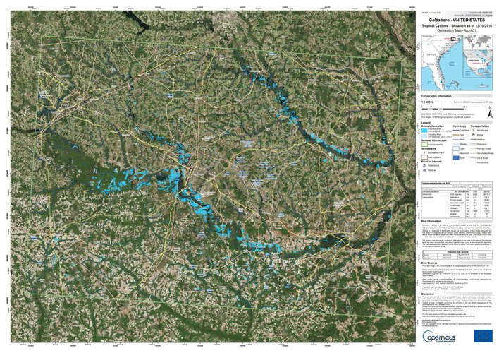 Flood delineation map, Goldsboro, United States