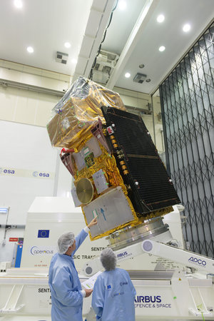 Sentinel-2B satellite at ESA’s site in the Netherlands