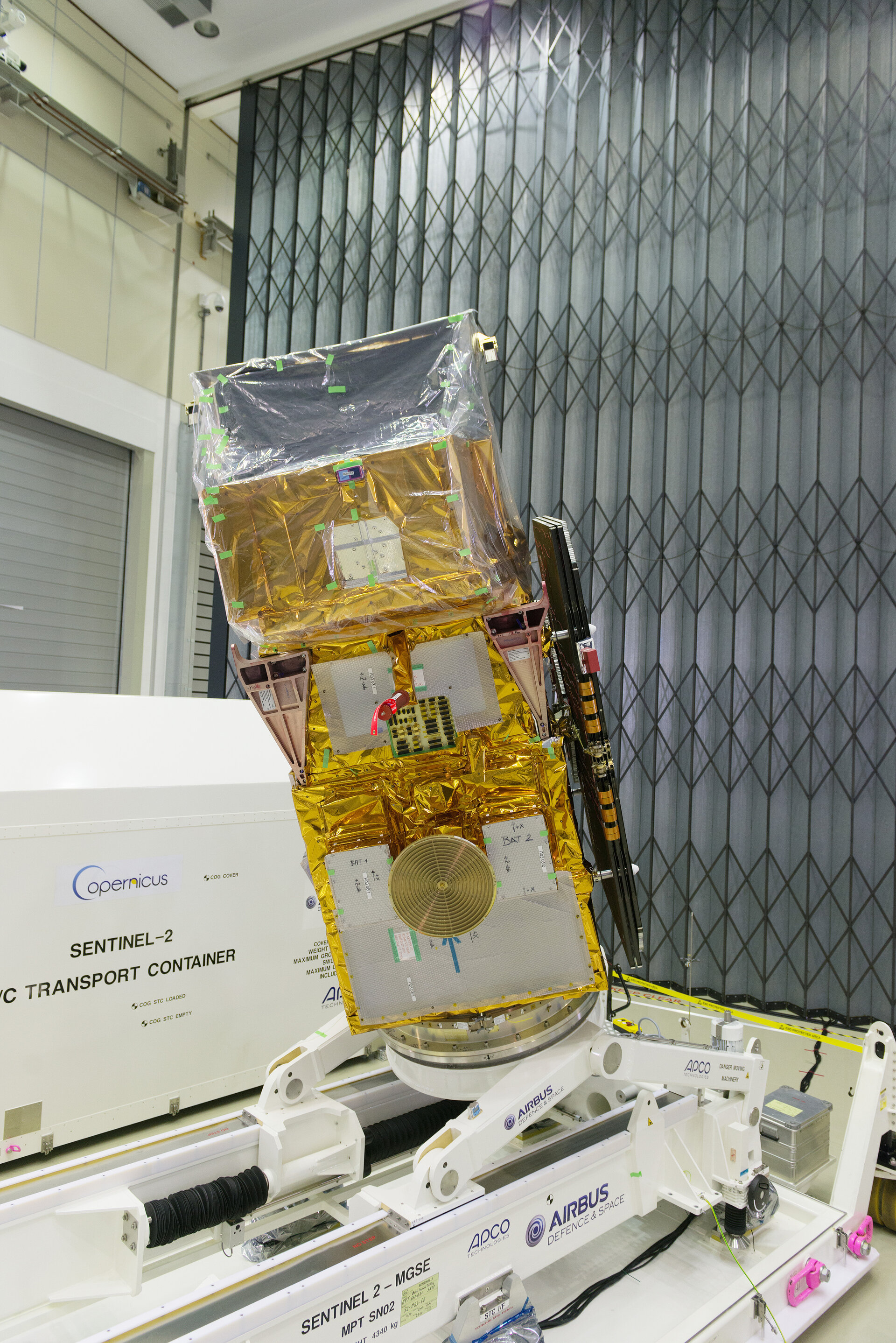 Sentinel-2B satellite at ESA’s site in the Netherlands