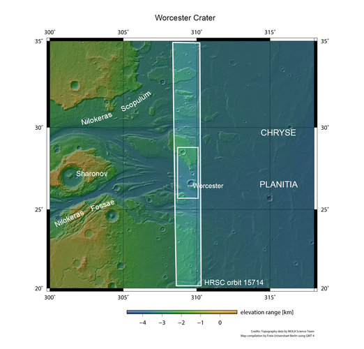 Worcester crater in context