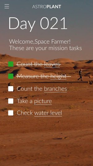 AstroPlant app mockup